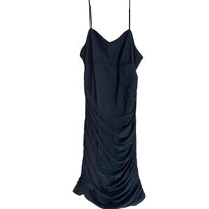 SHEIN BAE Black Ruched Bodycon Mini Dress - Size Medium 6 NWT